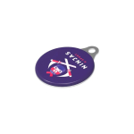 Porte-clés en métal avec jeton rond pour caddie couleur argenté