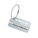 Étiquette de bagage en aluminium ultra-résistante et légère couleur argenté