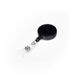 Porte-badge rétractable en plastique avec clip pour professionnels couleur noir