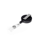 Porte-badge rétractable en plastique avec clip pour professionnels couleur noir