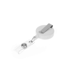 Porte-badge rétractable en plastique avec clip pour professionnels couleur blanc
