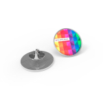 Petit pin's en métal rectangulaire bombé avec fermeture sécurisée