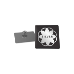 Pin's ovale en métal brillant au format moyen, fermeture papillon