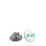 Pin's métallique rond moyen, finition brillante et fermoir papillon avec zone d'impression