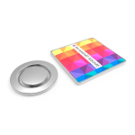 Pin's métallique pour vêtements avec fermeture magnétique carrée couleur argenté