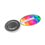Pin's' métallique avec fermeture magnétique rectangulaire grand format