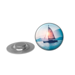 Pin's' métallique avec fermeture magnétique rectangulaire grand format