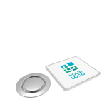 Pin's' métallique avec fermeture magnétique rectangulaire grand format avec zone d'impression