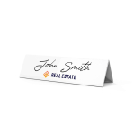 Plaque d’identification de bureau avec base blanche, fabrication UE couleur blanc