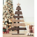 Sapin de Noël décoratif en bois personnalisable couleur bois vue d'ambiance