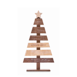 Sapin de Noël décoratif en bois personnalisable couleur bois vue avec zone d'impression