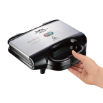 Grill à plaques antiadhésives et fermeture sécurisée Tefal couleur argenté