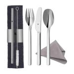 Étui avec set de couverts en acier inoxydable et paille WMF couleur argenté
