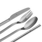 Étui avec set de couverts en acier inoxydable et paille WMF couleur argenté