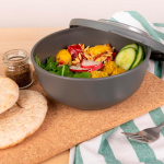 Boîte repas hermétique en plastique et tritan, fabrication UE 1 L couleur gris