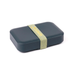 Boîte repas en plastique recyclé avec bande élastique, fabrication UE couleur gris