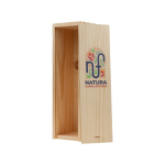Petite coffret à vin en bois fabrication UE, avec couvercle coulissant couleur bois