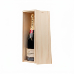 Coffret à vin en bois fabriquée dans l'UE avec couvercle coulissant couleur bois