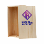 Coffret en bois double pour vin fabrication UE et couvercle coulissant couleur bois