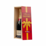 Coffret en bois double pour vin fabrication UE et couvercle coulissant