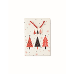 Petit sac cadeau en papier sur le thème de Noël couleur blanc troisième vue