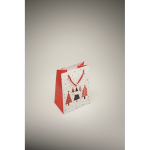 Petit sac cadeau en papier sur le thème de Noël couleur blanc quatrième vue photographique