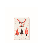 Petit sac cadeau en papier sur le thème de Noël couleur blanc vue avec zone d'impression