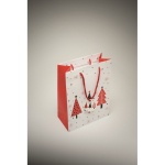 Sac cadeau en papier de taille moyenne sur le thème de Noël couleur blanc quatrième vue photographique