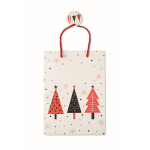 Sac cadeau en papier de taille moyenne sur le thème de Noël couleur blanc cinquième vue