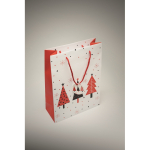 Grand sac cadeau en papier sur le thème de Noël couleur blanc quatrième vue photographique