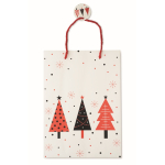 Grand sac cadeau en papier sur le thème de Noël couleur blanc cinquième vue