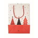 Grand sac cadeau en papier sur le thème de Noël couleur blanc sixième vue