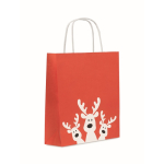 Petit sac cadeau de Noël en papier, fabriqué en UE couleur rouge