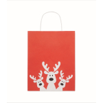 Petit sac cadeau de Noël en papier, fabriqué en UE couleur rouge troisième vue