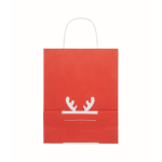 Petit sac cadeau de Noël en papier, fabriqué en UE couleur rouge quatrième vue