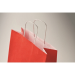 Petit sac cadeau de Noël en papier, fabriqué en UE couleur rouge cinquième vue photographique