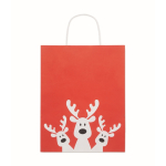Sac cadeau de Noël en papier, format moyen, fabriqué dans l’UE couleur rouge troisième vue