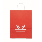 Grand sac cadeau de Noël en papier, fabriqué dans l’UE couleur rouge quatrième vue