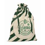 Grand sac cadeau de Noël avec fermeture à cordons 50 x 70 cm couleur vert vue principale