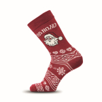 Paire de chaussettes de Noël avec étiquette à personnaliser couleur bordeaux deuxième vue