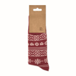 Paire de chaussettes de Noël avec étiquette à personnaliser couleur bordeaux cinquième vue