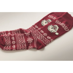 Paire de chaussettes de Noël avec étiquette à personnaliser couleur bordeaux sixième vue photographique
