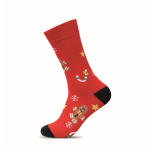 Paire de chaussettes de Noël avec étiquette à personnaliser couleur rouge septième vue