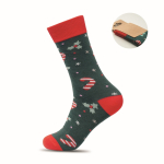 Paire de chaussettes de Noël avec étiquette à personnaliser couleur vert