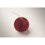 Décoration papier pliable en forme de boule de Noël personnalisable couleur rouge deuxième vue photographique