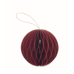 Décoration papier pliable en forme de boule de Noël personnalisable couleur rouge sixième vue