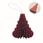 Suspension pliable en papier en forme de sapin de Noël personnalisable couleur rouge