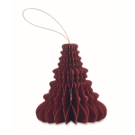 Suspension pliable en papier en forme de sapin de Noël personnalisable couleur rouge quatrième vue