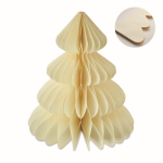 Décoration pliable en papier en forme de sapin de Noël personnalisable couleur beige