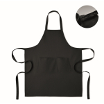 Tablier avec poches avant et ajustable au niveau du cou 240 g/m2 couleur noir